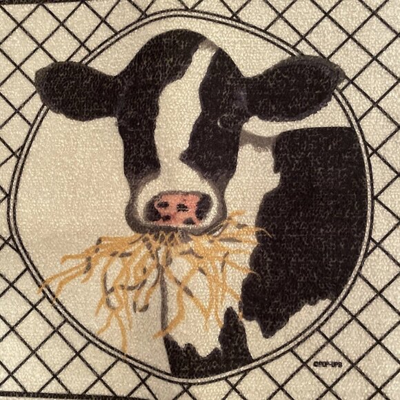 New Vintage USA Sarah Lynn’s Holstein Cow Country Kitchen Mat Rug 18”x30” Pop-up - Picture 3 of 9